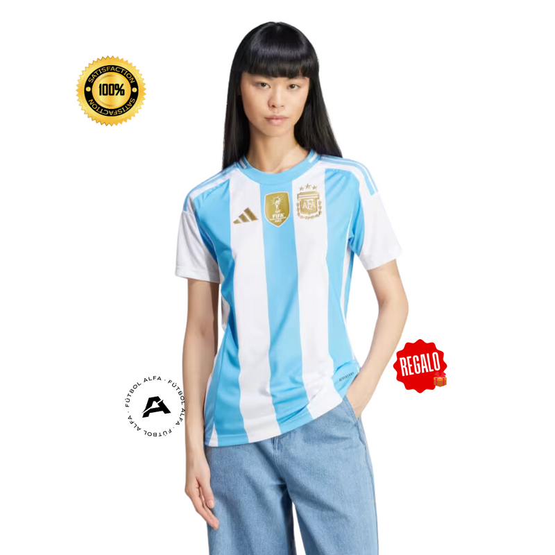 CAMISETA ARGENTINA I 2024/25 - MUJER - CON PARCHE - CAMPEÓN COPA DEL MUNDO