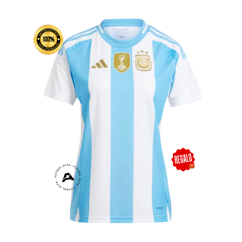CAMISETA ARGENTINA I 2024/25 - MUJER - CON PARCHE - CAMPEÓN COPA DEL MUNDO