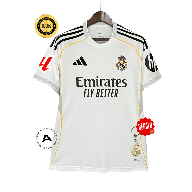 CAMISETA REAL MADRID I 25/26 HOMBRE - CON PARCHES LALIGA -  LANZAMIENTO